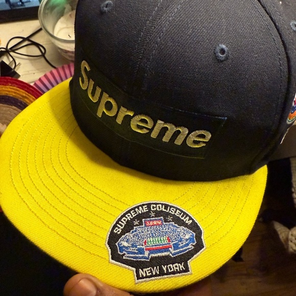 Supreme Other - Supreme Gray and Yellow Cap with Embroidered Patch